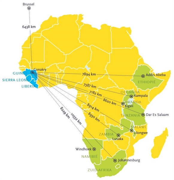kaart ebola